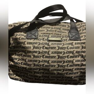 Juicy Couture weekender/gym bag large beige with black signature pattern Y2K